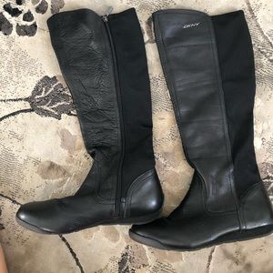 DKNY Black leather Knee Boots